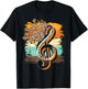 Retro Musician Music Notes Piano Keys Treble Clef Music T-Shirt - T-Shirt | Black
