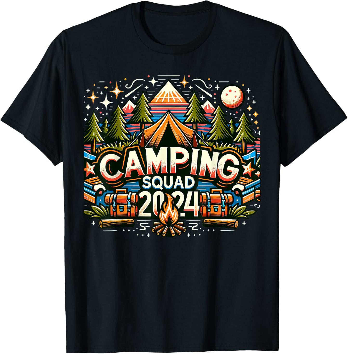 Camping Squad 2024 Family Camping Outfit for Group Camping T-Shirt - T-Shirt | Black