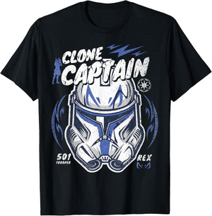 Star Wars Clone Wars Clone Captain Rex T-Shirt - T-Shirt | Black