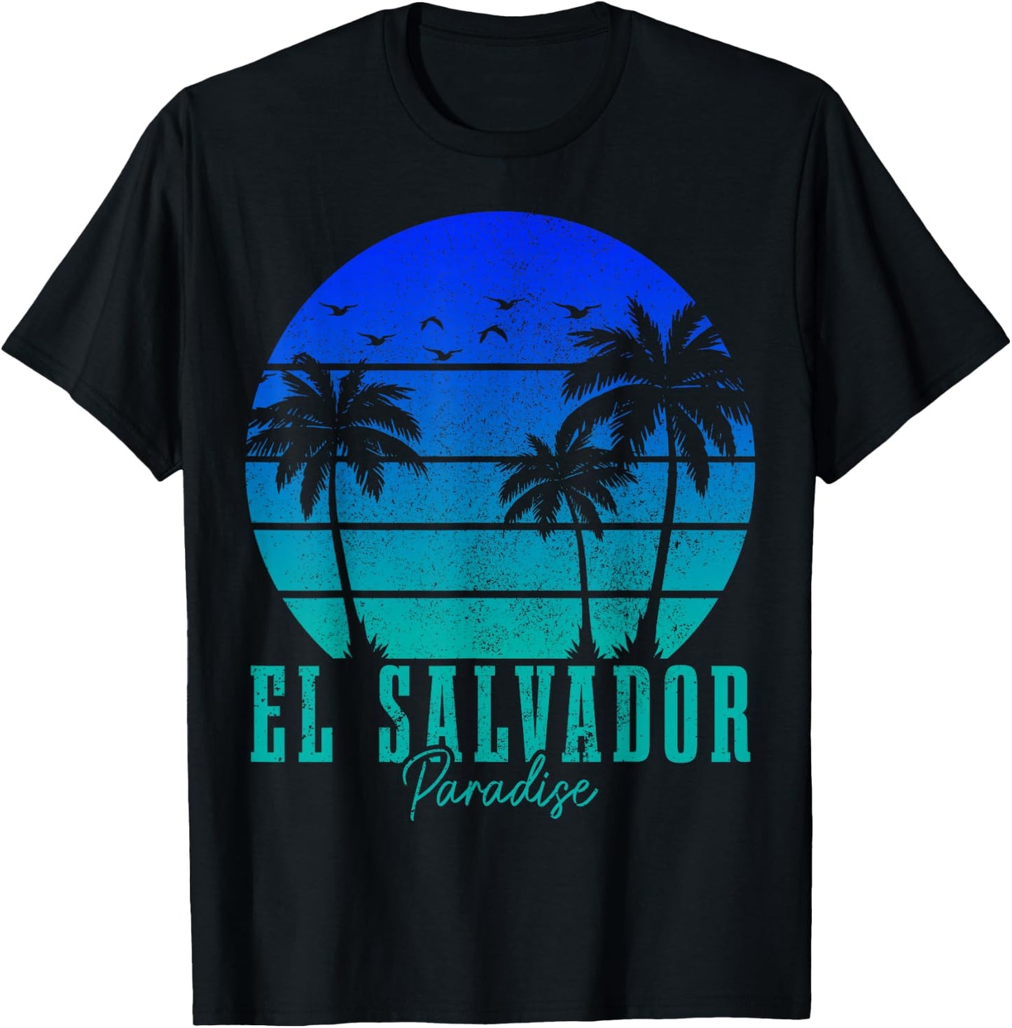 El Salvador Vintage Surfer Salvadoran Beach Souvenir T-Shirt - T-Shirt | Black