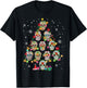Skull Christmas Tree Funny Mexican Flower Sugar Skull T-Shirt - T-Shirt | Black