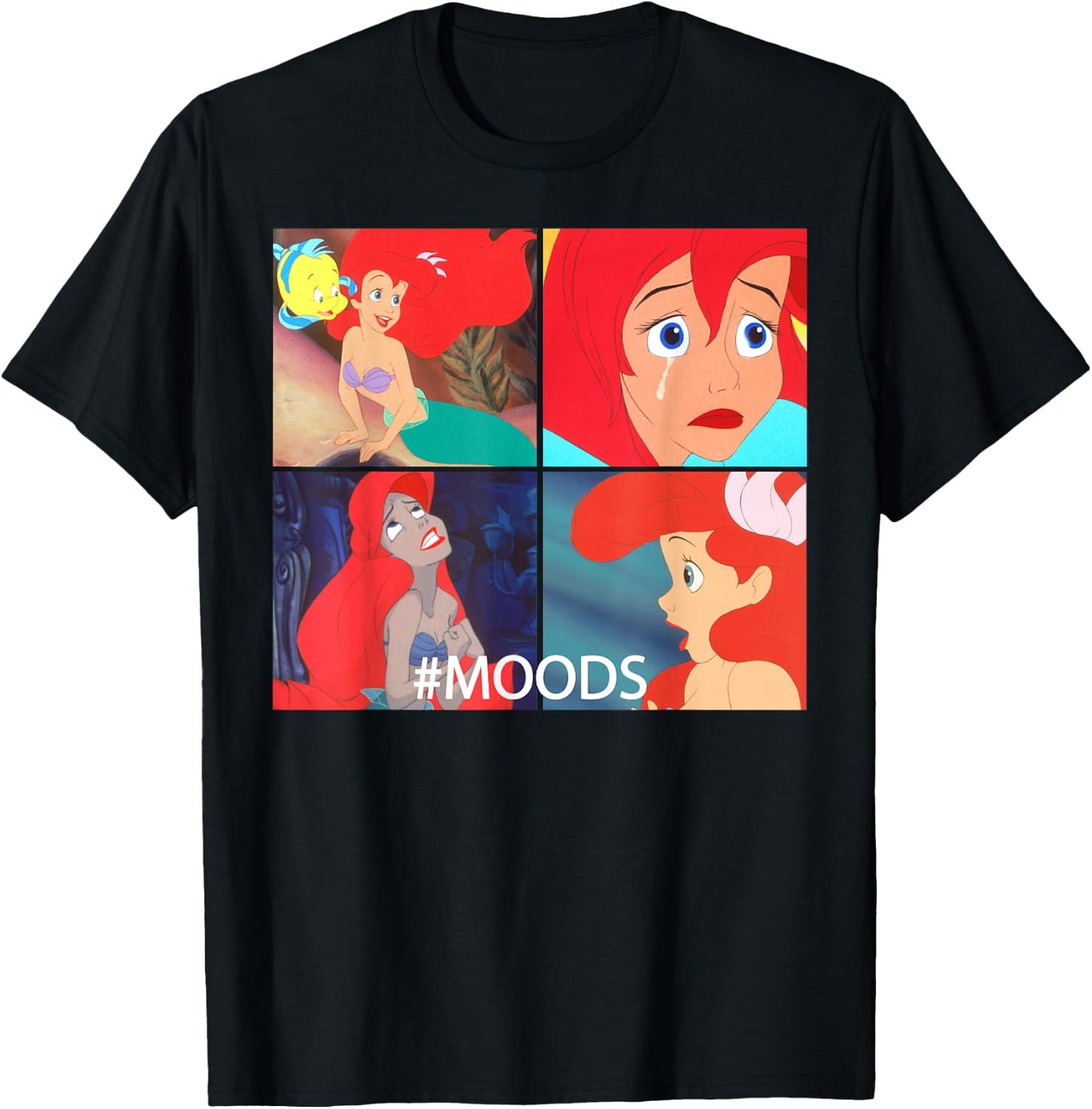 Disney The Little Mermaid Ariel Mood Panels Small T-Shirt - T-Shirt | Black