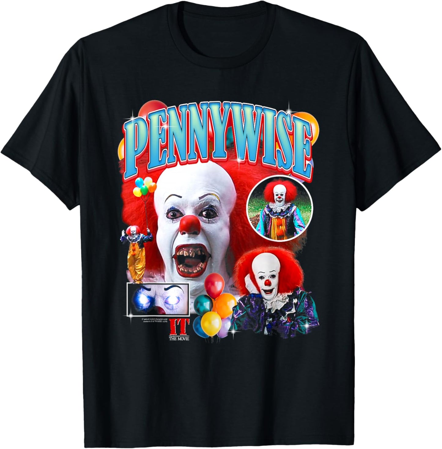 It Pennywise The Clown Collage Horror T-Shirt - T-Shirt | Black