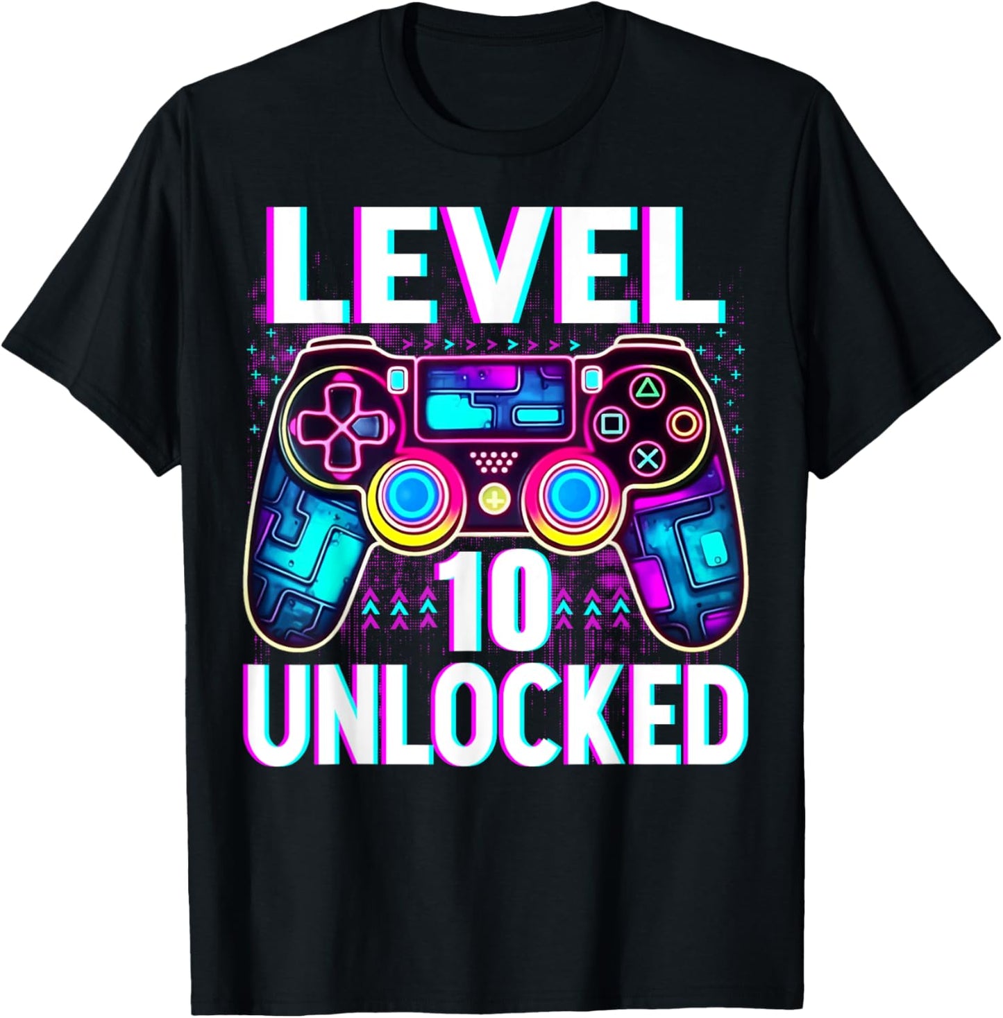 Level 10 Unlocked Shirt Funny Video Gamer Geek 10th Birthday T-Shirt - T-Shirt | Black
