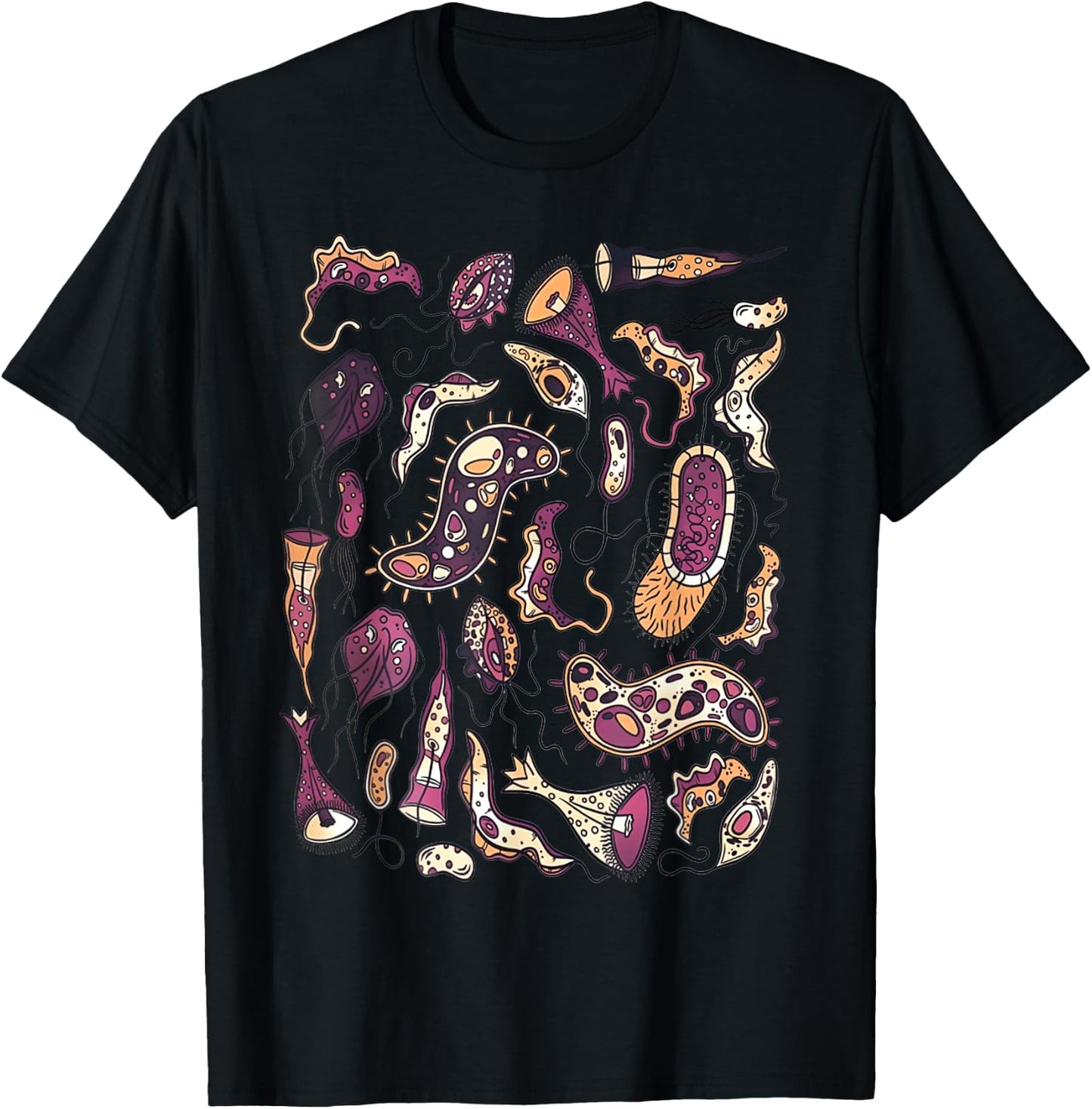 Microbiology Biology Science Bacteriophage Bacteria Anatomy T-Shirt - T-Shirt | Black