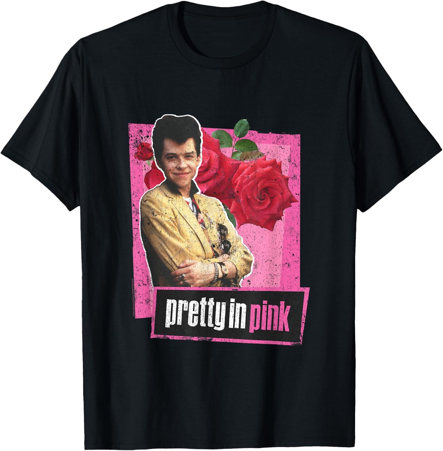 Pretty in Pink Duckie Rose T-Shirt - T-Shirt | Black