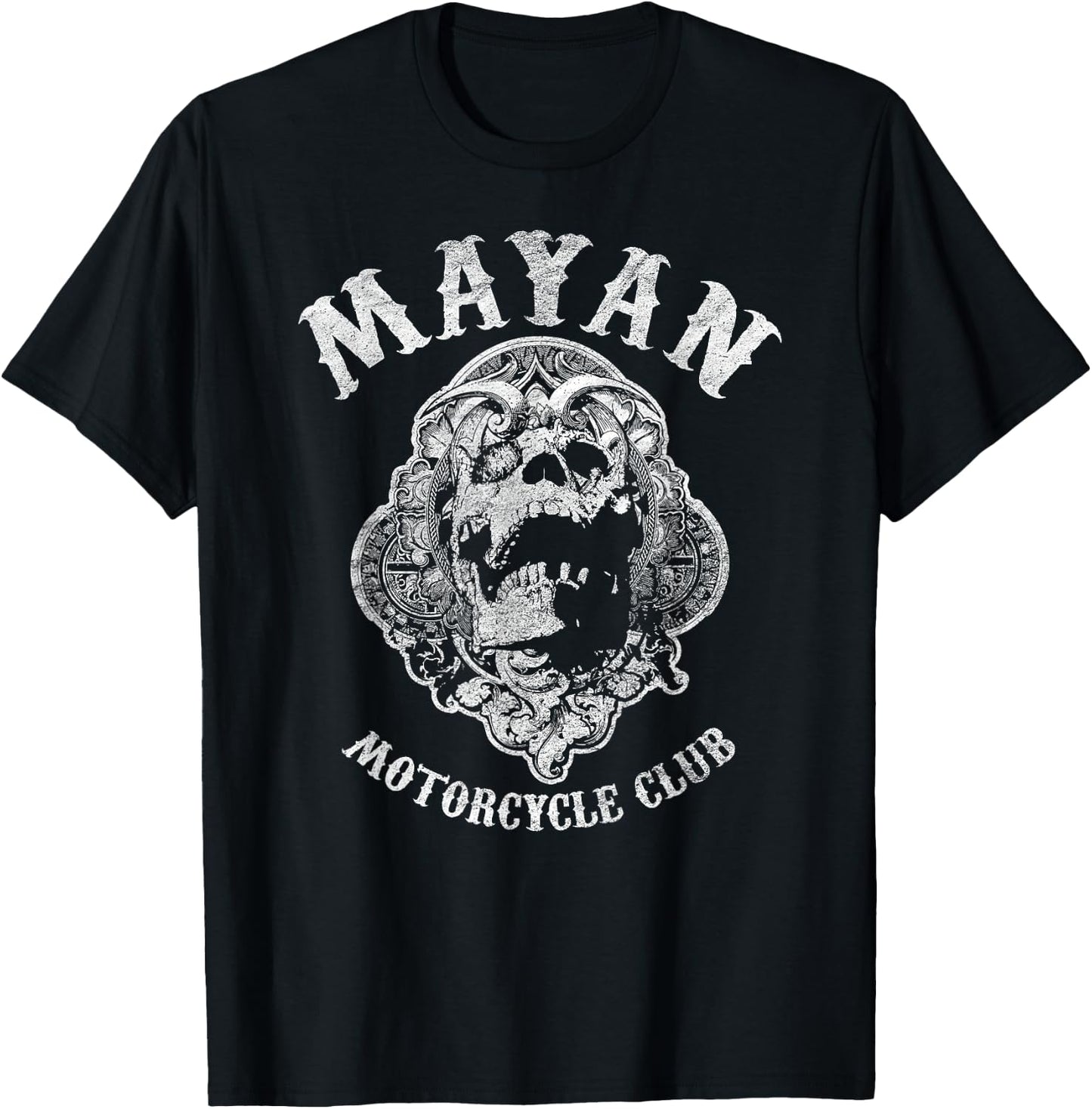 Mayan Motorcycle Vintage - Skull Anarchy T-Shirt - T-Shirt | Black