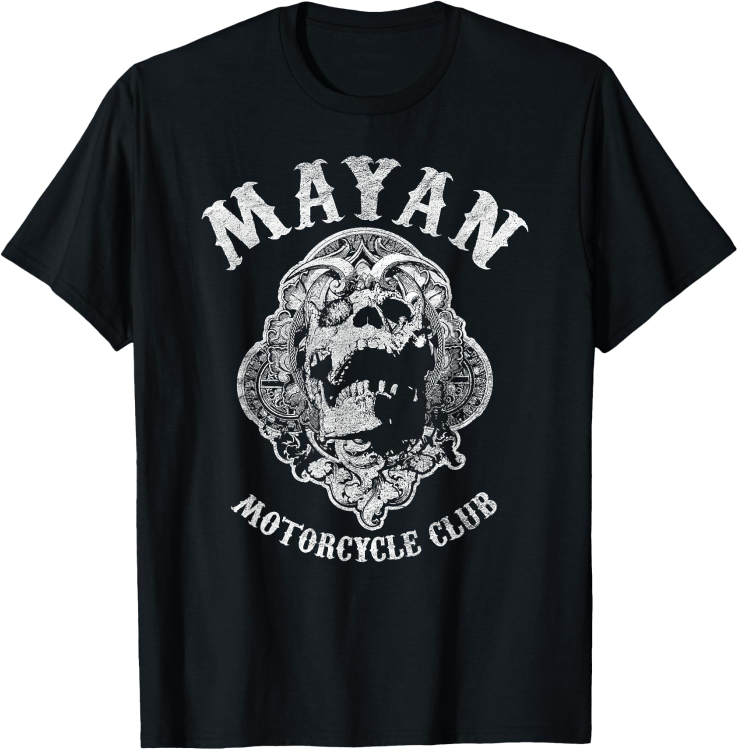 Mayan Motorcycle Vintage - Skull Anarchy T-Shirt - T-Shirt | Black