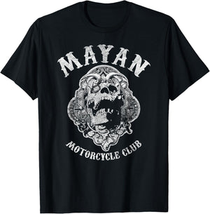 Mayan Motorcycle Vintage - Skull Anarchy T-Shirt - T-Shirt | Black