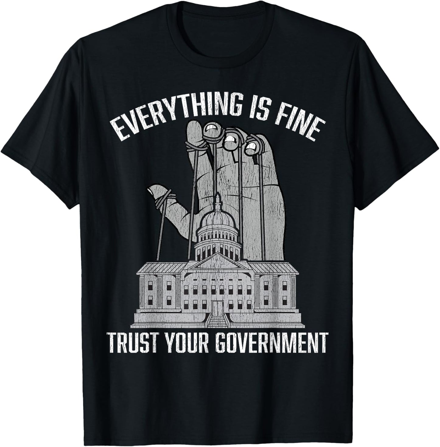 Everything Is Fine Trust Your Government Conspiracy Theory T-Shirt - T-Shirt | Black