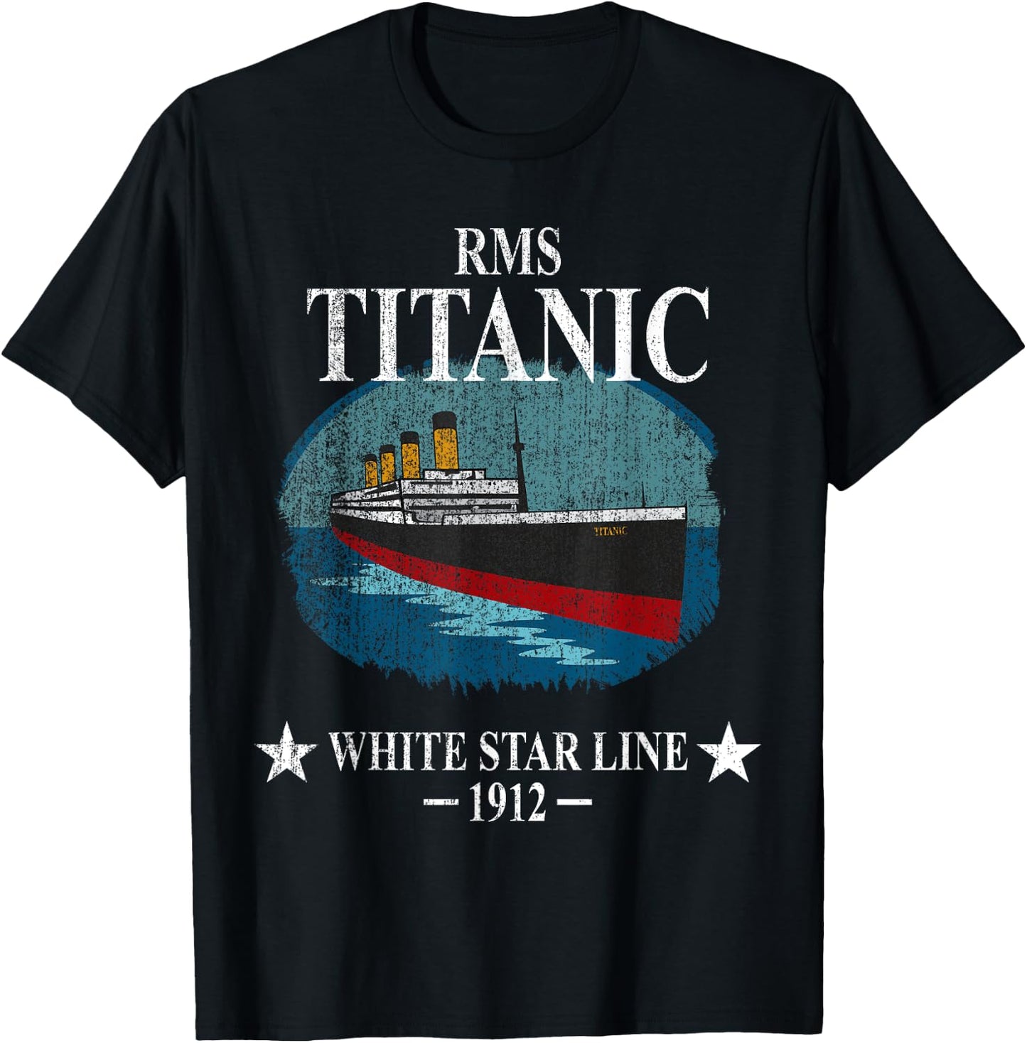 RMS TITANIC White Star Line Cruise Ship 1912 Boys Girls Kids T-Shirt - T-Shirt | Black