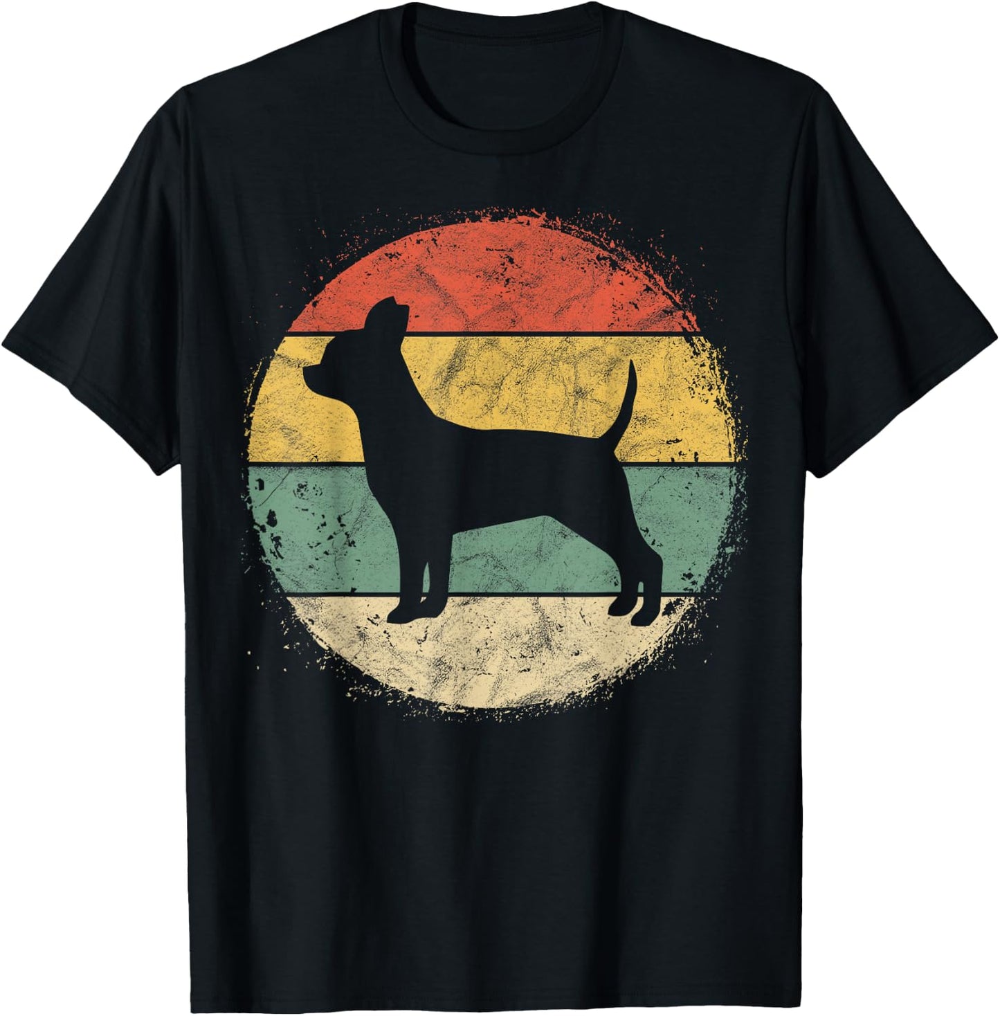 Circular Retro Chihuahua Owner Gift Chi-chi Parents Dog Mom Men Women Girls Kids T-Shirt - T-Shirt | Black