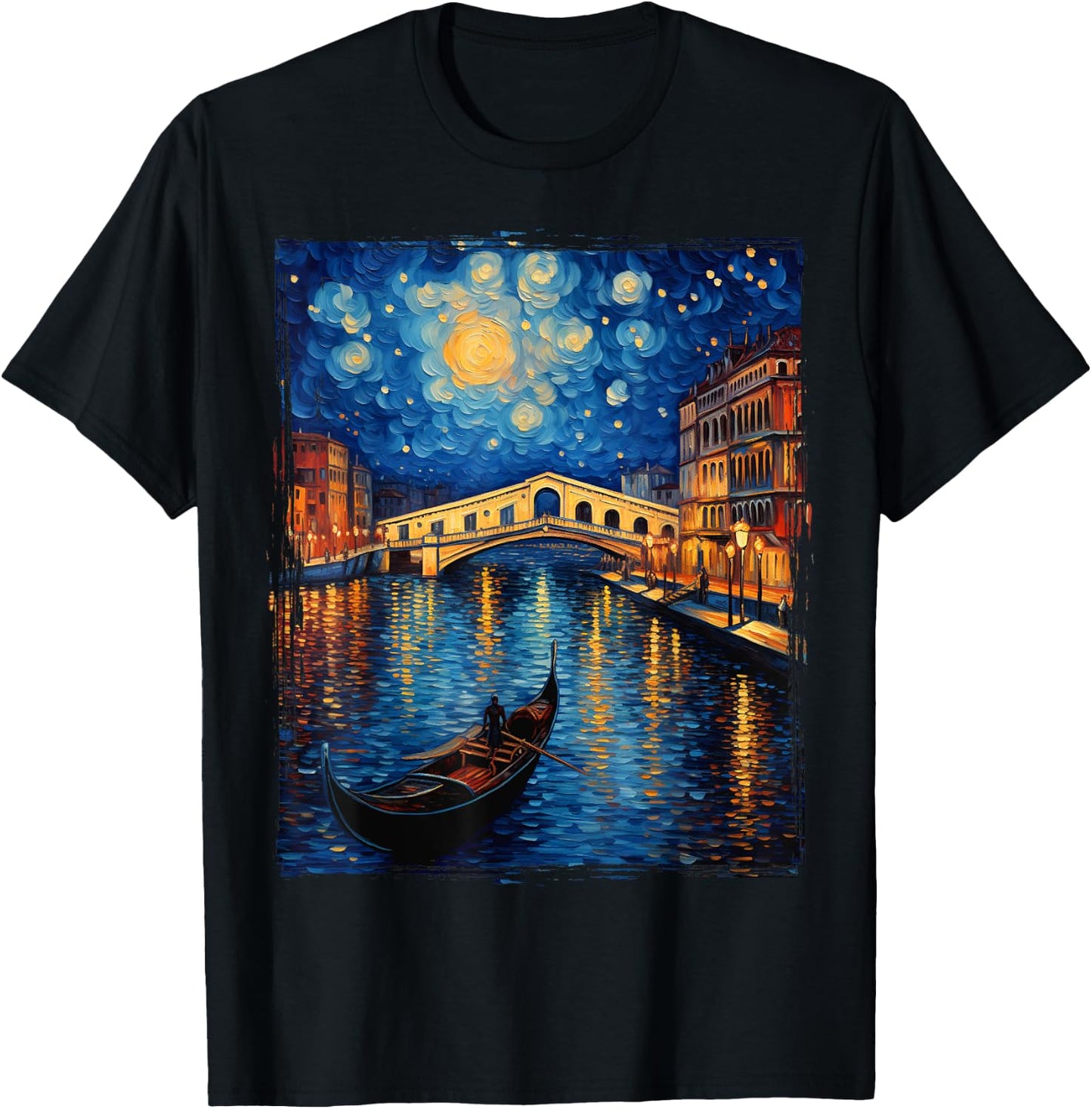 The Rialto Bridge Venice Italy Venezia Italian Souvenir T-Shirt - T-Shirt | Black