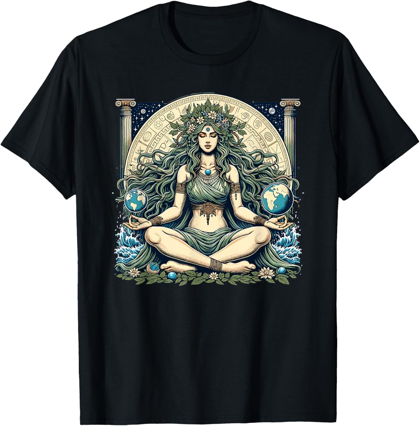 Earth Day Gaia Greek Pagan Mother Earth Hippie Nature Witchy T-Shirt - T-Shirt | Black