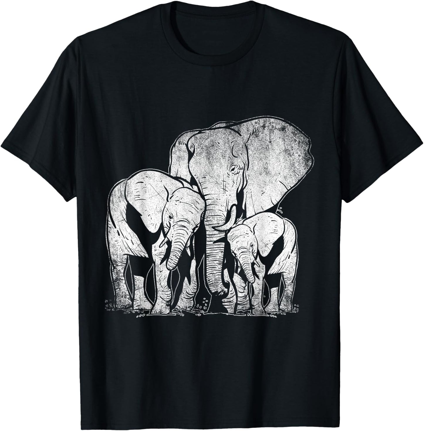 Elephant Family Elephant T-Shirt - T-Shirt | Black