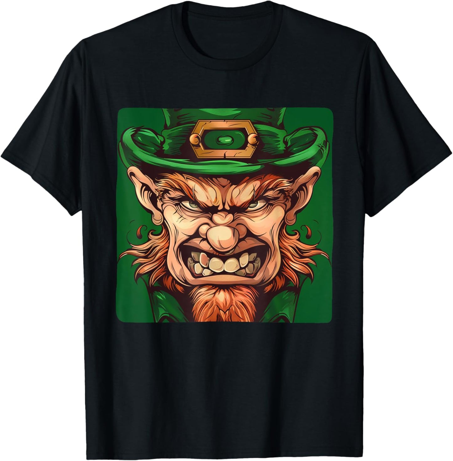 Angry Leprechaun Face Costume for Adults and Kids T-Shirt - T-Shirt | Black