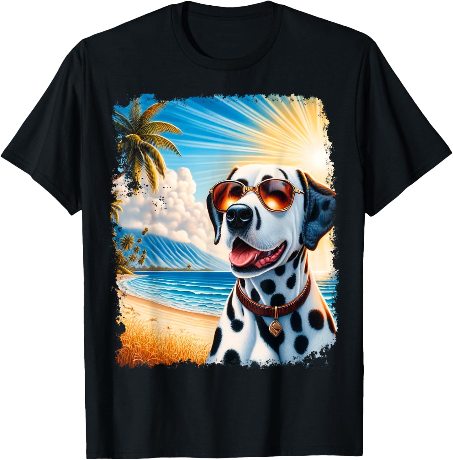 Dalmatian Hawaiian T-Shirt - T-Shirt | Black