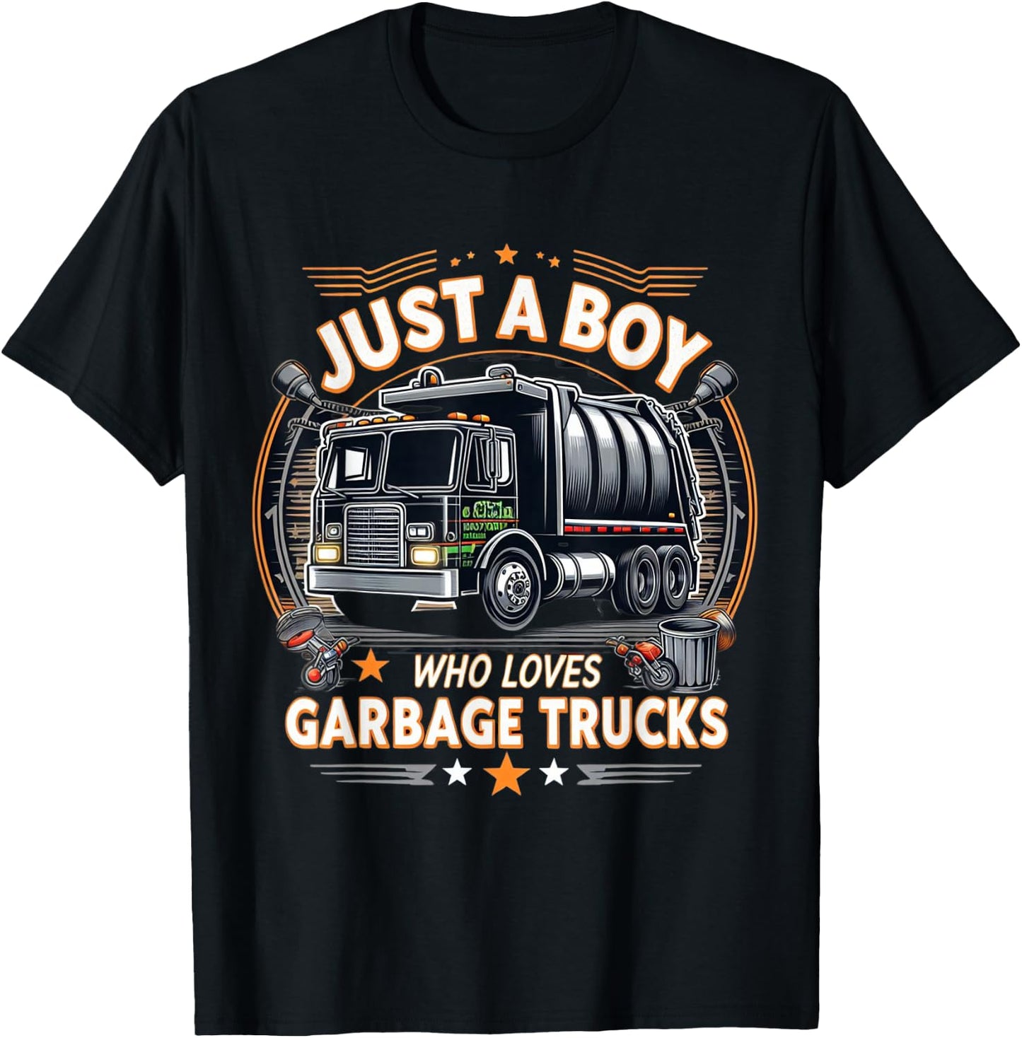 Just a boy who loves Garbage Trucks T-Shirt - T-Shirt | Black