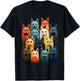 Stylized Vintage Kitten Art Lover Classic Cute Cat T-Shirt - T-Shirt | Black