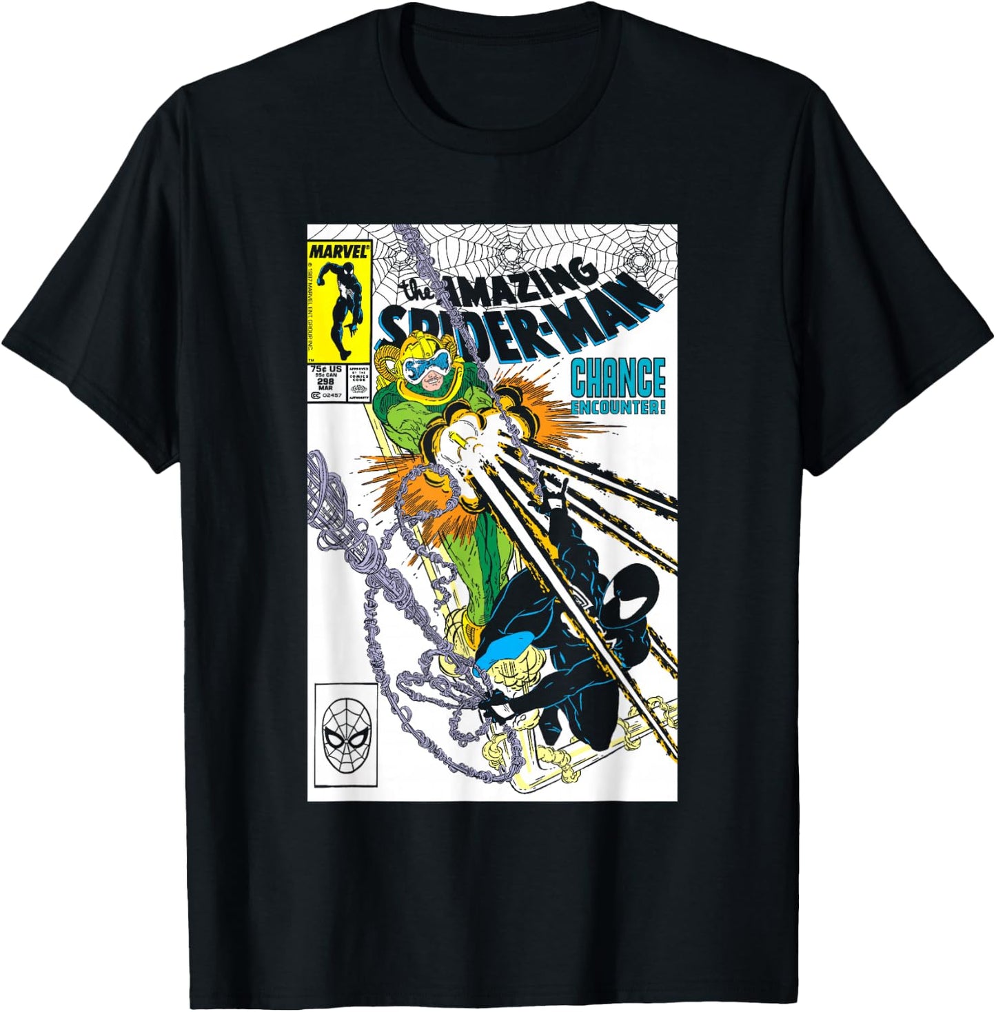 Marvel Spider-Man Chance Encounter Comic Book Cover T-Shirt - T-Shirt | Black