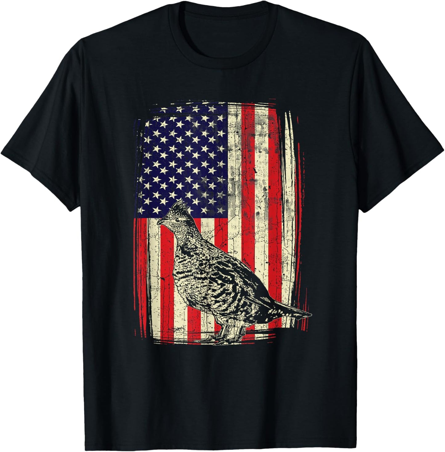 American Ruffed Grouse Bird Hunting Gift Bird Watch Hunter T-Shirt - T-Shirt | Black