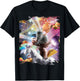 Laser Eyes Space Chicken Cat Sloth Unicorn T-Shirt - T-Shirt | Black