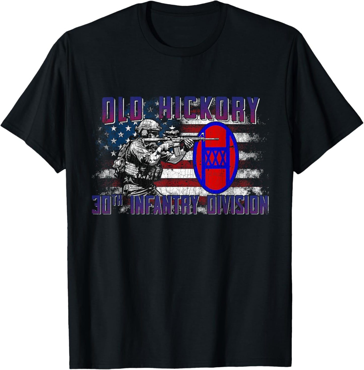 30th Infantry Division 30th ID Old Hickory Division Gifts T-Shirt - T-Shirt | Black