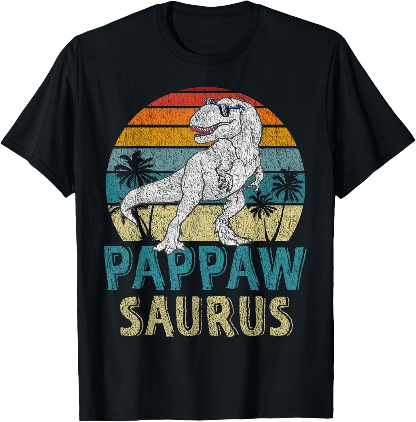 Pappawsaurus T Rex Dinosaur Pappaw Saurus Family Matching T-Shirt - T-Shirt | Black