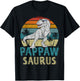Pappawsaurus T Rex Dinosaur Pappaw Saurus Family Matching T-Shirt - T-Shirt | Black