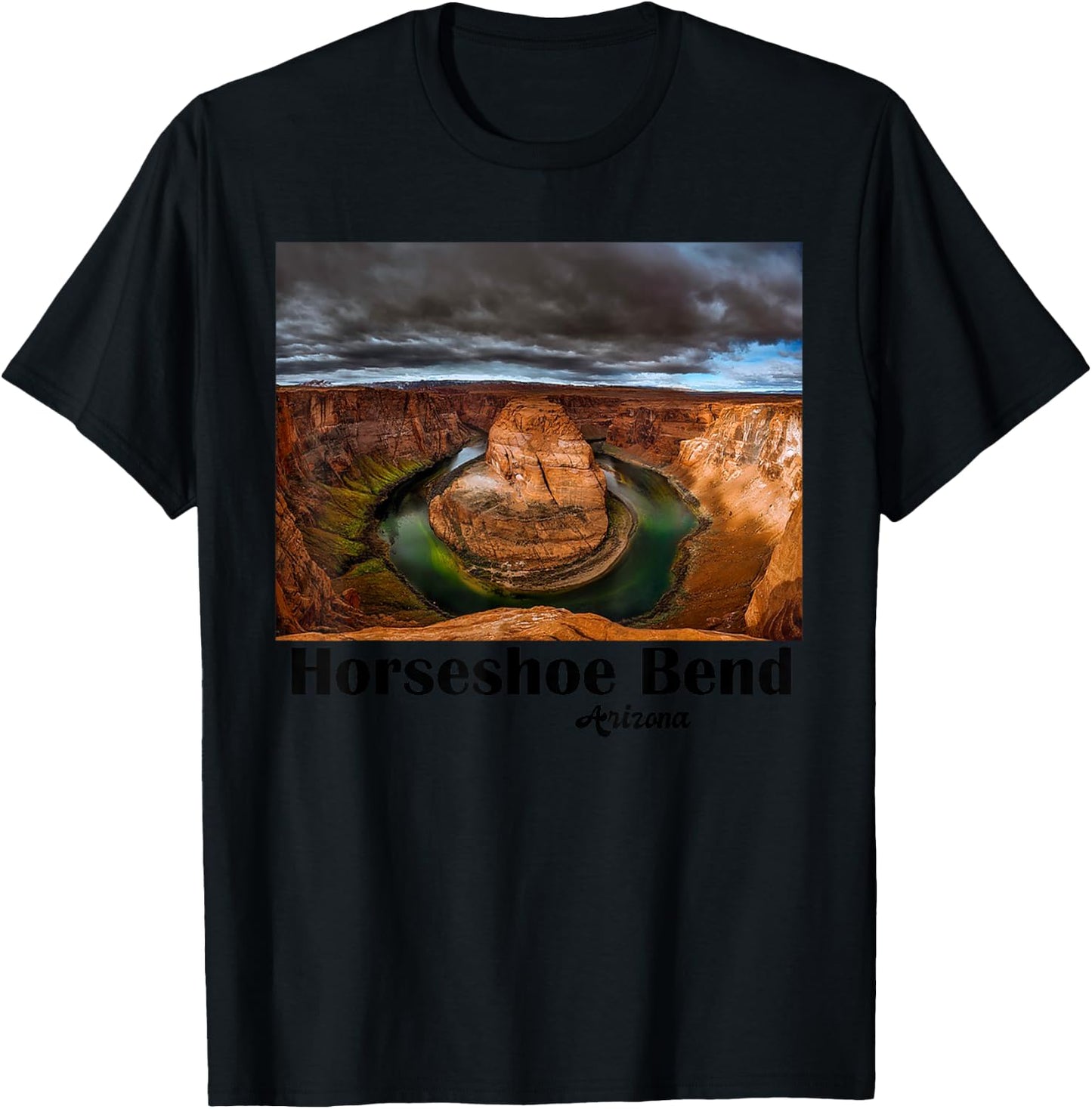 Historic Horseshoe Bend Souvenir Page Arizona Lake Powell T-Shirt - T-Shirt | Black