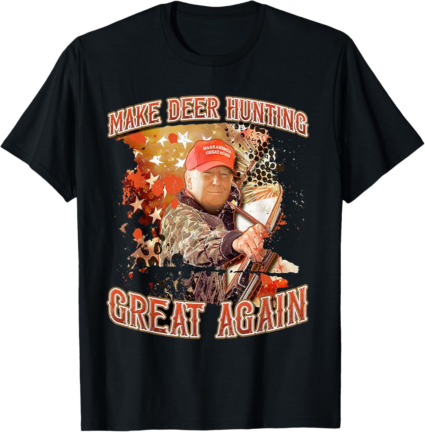 Make Deer Hunting Great Again Trump T-Shirt - T-Shirt | Black