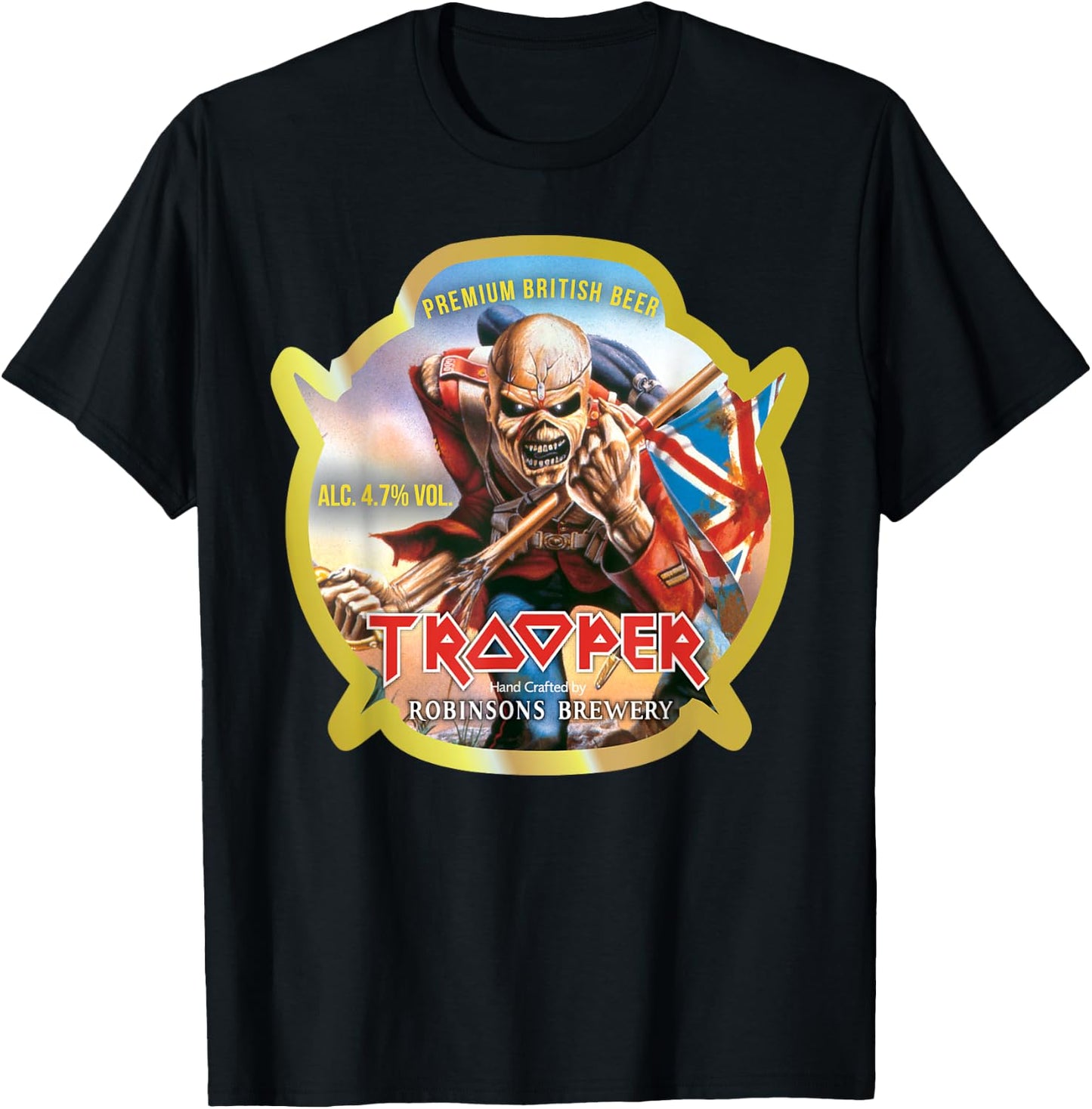 Iron Maiden - Trooper Beer Label T-Shirt - T-Shirt | Black