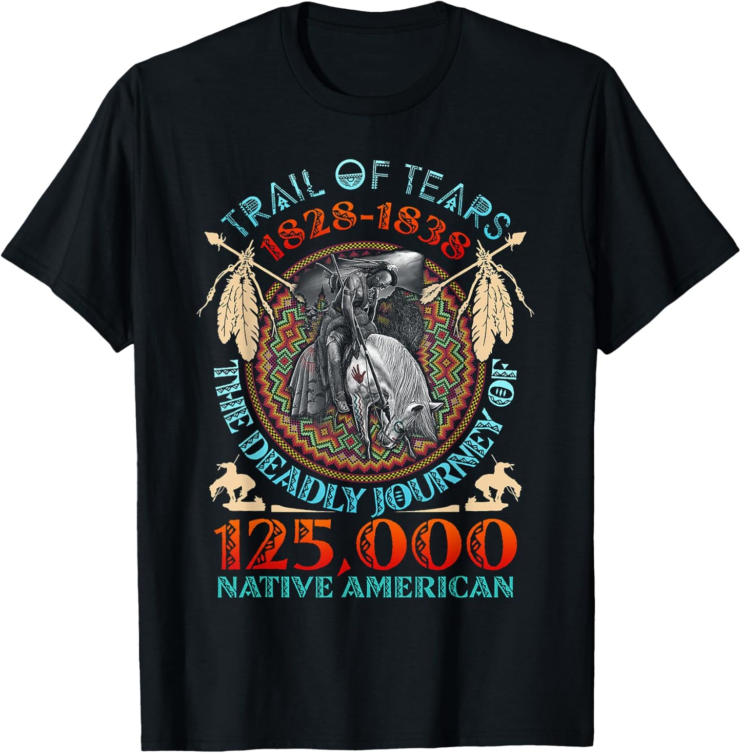Trail of Tears 1828-1838 The Deadly Journey T-Shirt - T-Shirt | Black