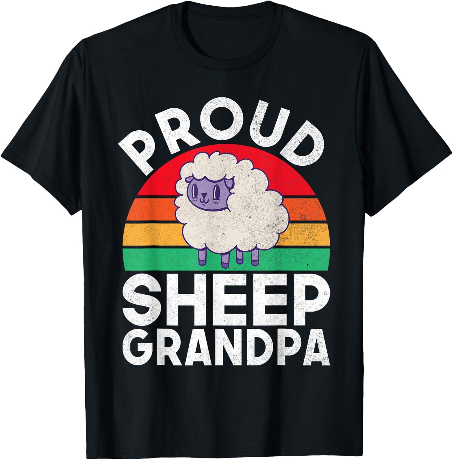 Proud Sheep Grandpa Sheep T-Shirt - T-Shirt | Black