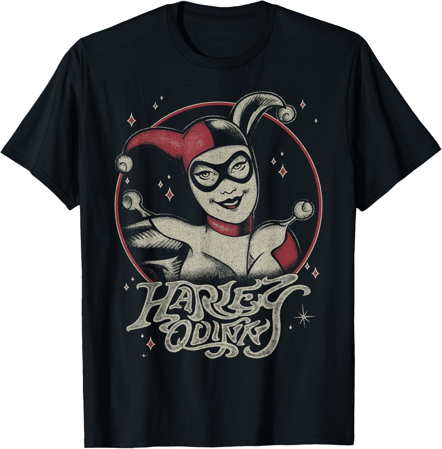 DC Comics Harley Quinn Dark Portrait Small T-Shirt - T-Shirt | Black