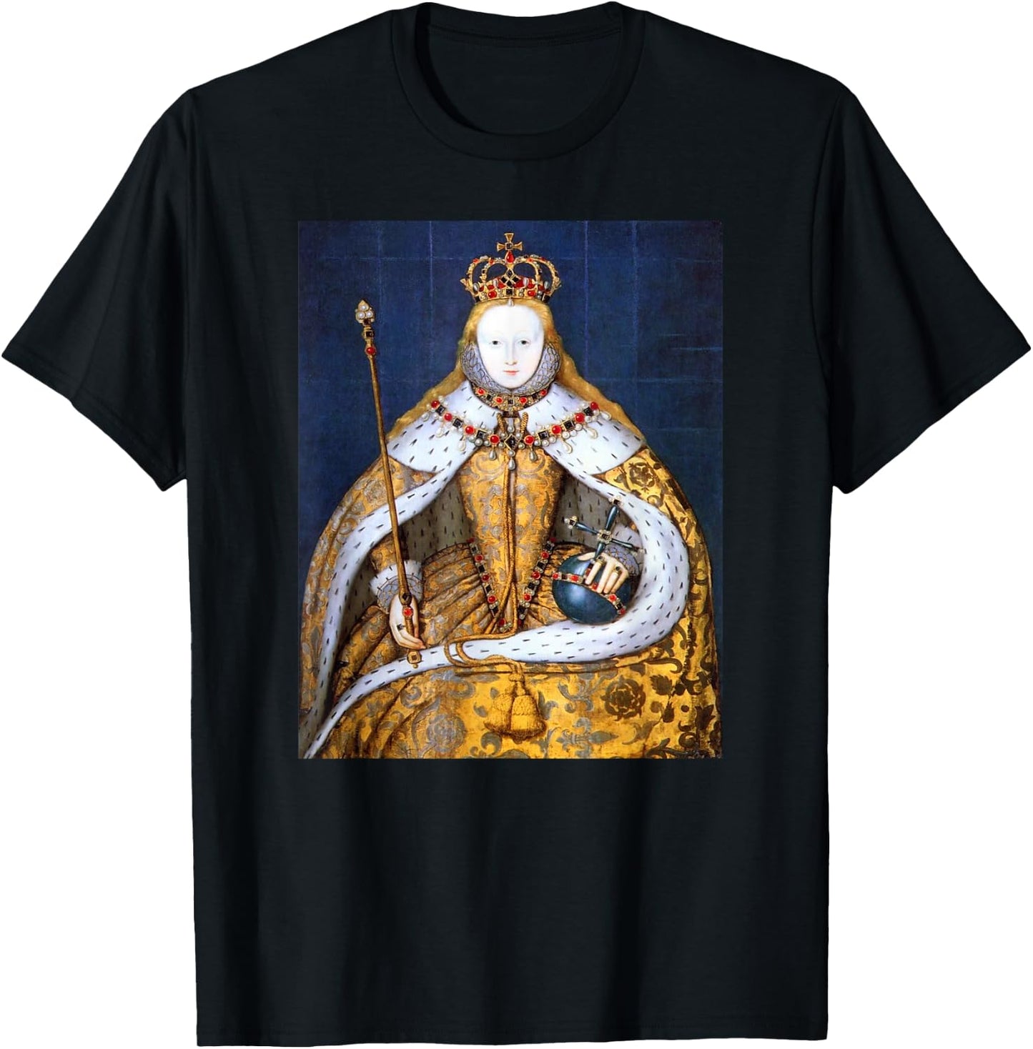 Elizabeth I In Coronation Robe T-Shirt - T-Shirt | Black