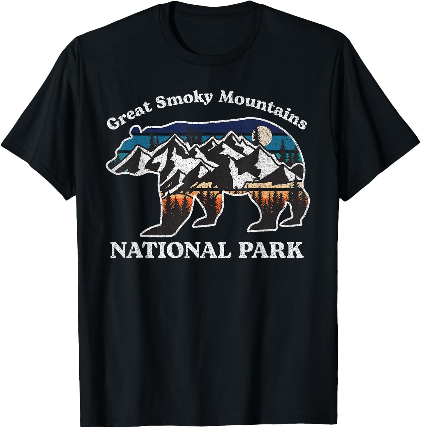 Great Smoky Mountains National Park Bear Hiking Souvenir T-Shirt - T-Shirt | Black