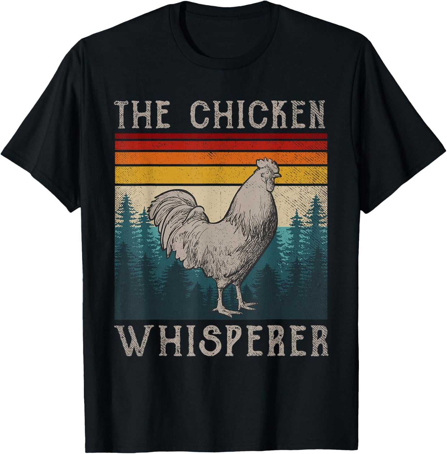 Chicken Whisperer Shirt Vintage Retro Chicken Farmer T-Shirt - T-Shirt | Black