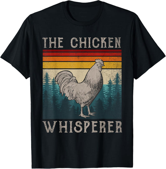 Chicken Whisperer Shirt Vintage Retro Chicken Farmer T-Shirt - T-Shirt | Black