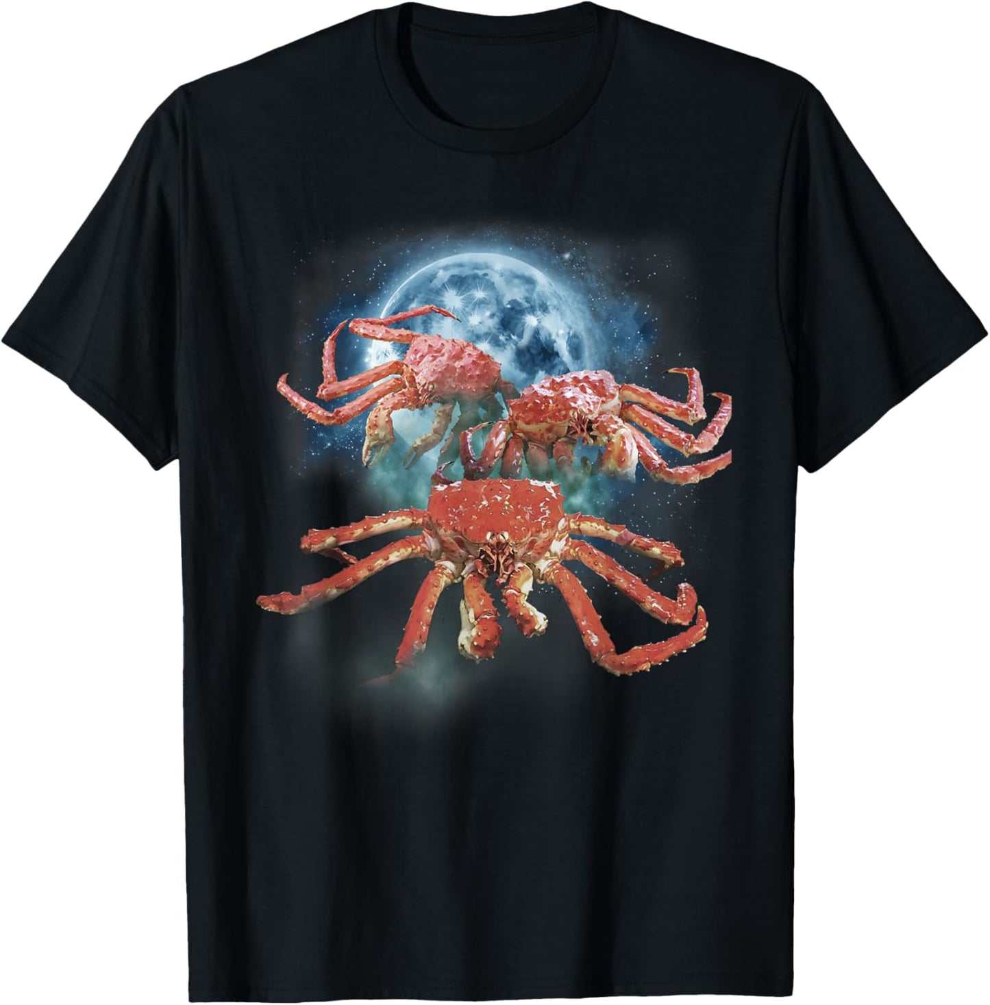 Funny King Crab Shirt - Crab Shirt - Howling at the Moon T-Shirt - T-Shirt | Black
