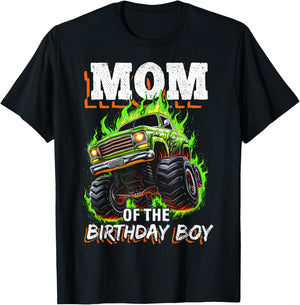 Mom of the Birthday Boy Monster Truck Birthday Novelty T-Shirt - T-Shirt | Black