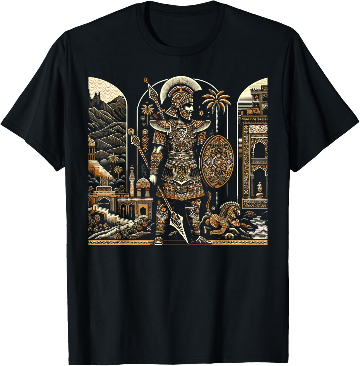 Persian Immortal Achaemenid Empire Persian Warrior T-Shirt - T-Shirt | Black