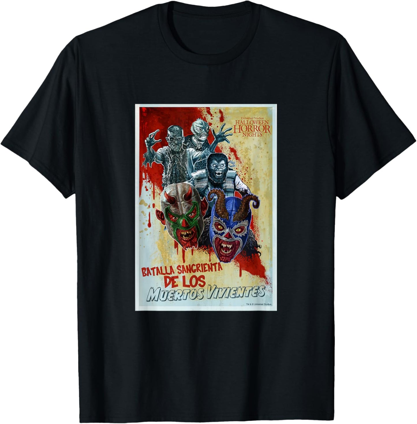 Halloween Horror Nights Luchadores Monstruosos T-Shirt - T-Shirt | Black