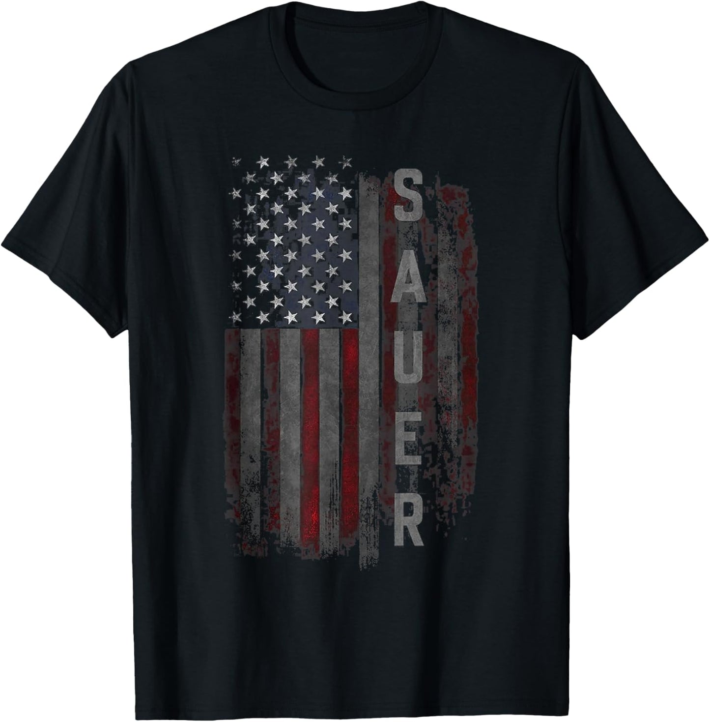SAUER Family American Flag T-Shirt - T-Shirt | Black