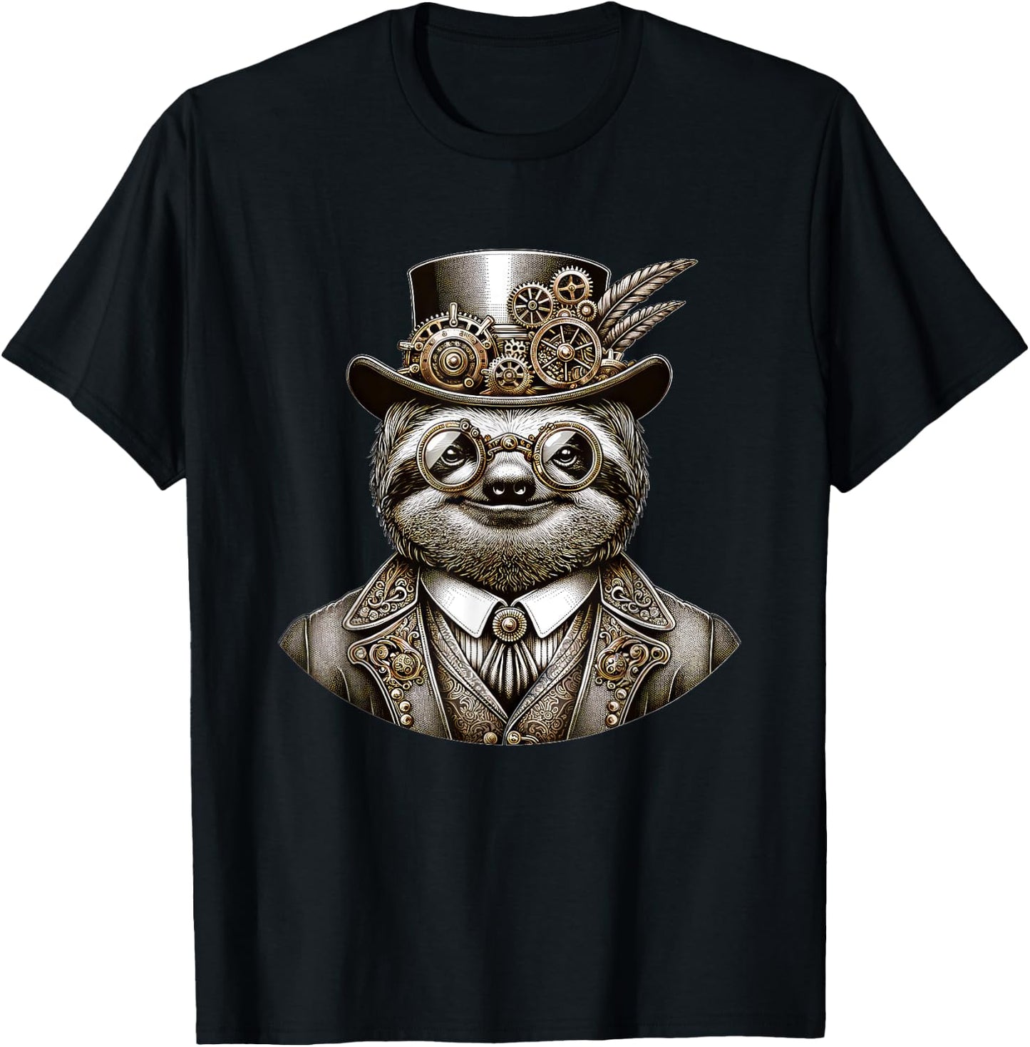 Steampunk Sloth Women Men Kids Steampunk Sloth T-Shirt - T-Shirt | Black