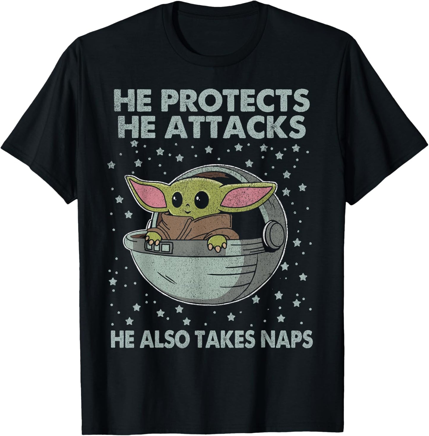Star Wars The Mandalorian The Child He Also Takes Naps T-Shirt - T-Shirt | Black