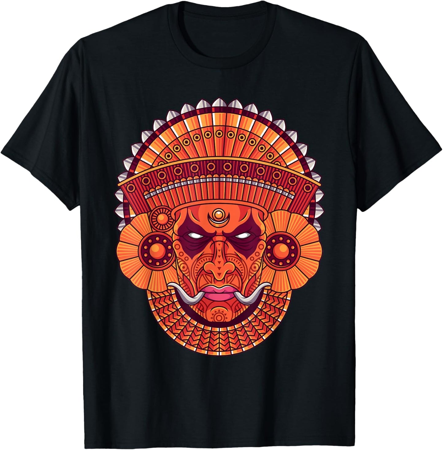 Theyyam Kolam Muggu Indian Kerala T-Shirt - T-Shirt | Black