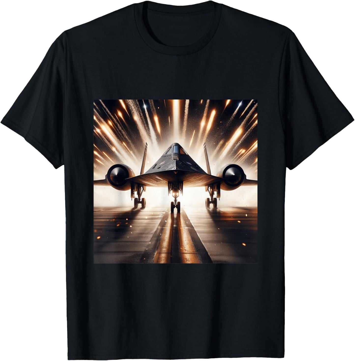 SR 71 Blackbird Fighter Jet Military Aircraft T-Shirt - T-Shirt | Black