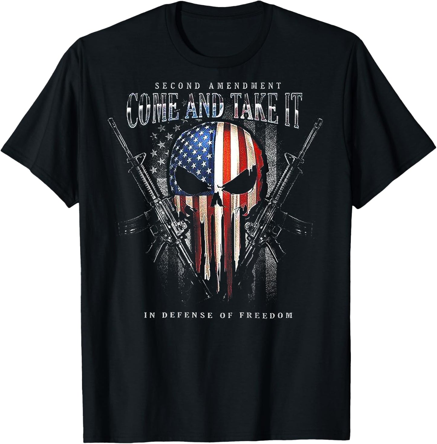 Second Amendment Come and Take It in Defense of Freedom T-Shirt - T-Shirt | Black