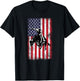 Rodeo Bull Rider Cowboys Patriotic American Flag Vintage T-Shirt - T-Shirt | Black
